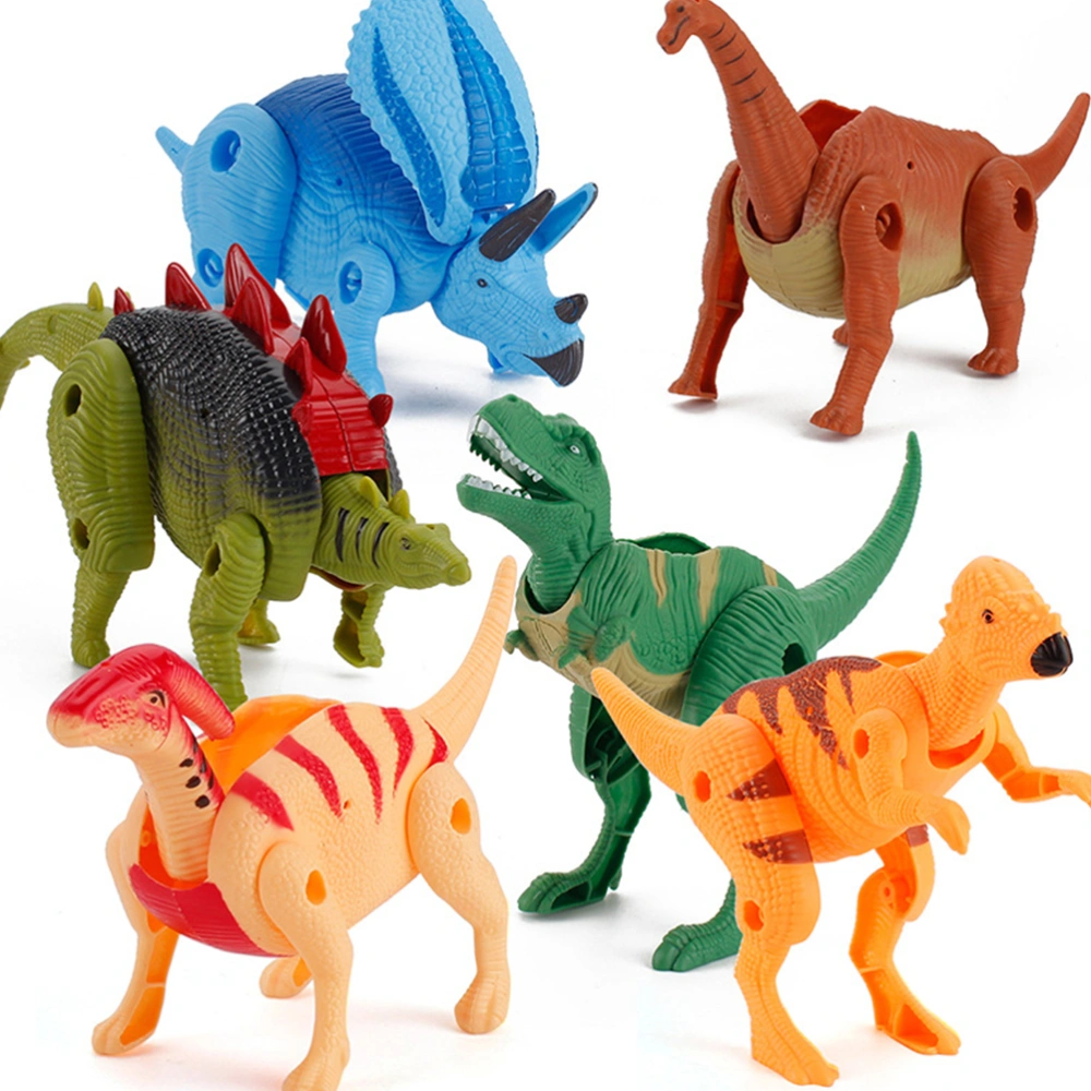 6PCS Imitation Transform Dinosaur Egg Toy Kids Puzzle Animal Model Toy(6 Styles)