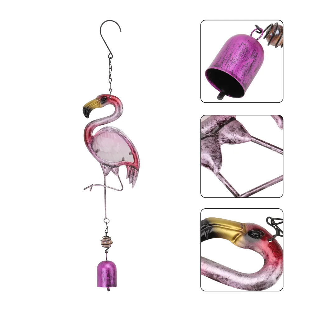 1Pc Decorative Windbell Flamingo Wind Chime Garden Bell Hanging Adornment