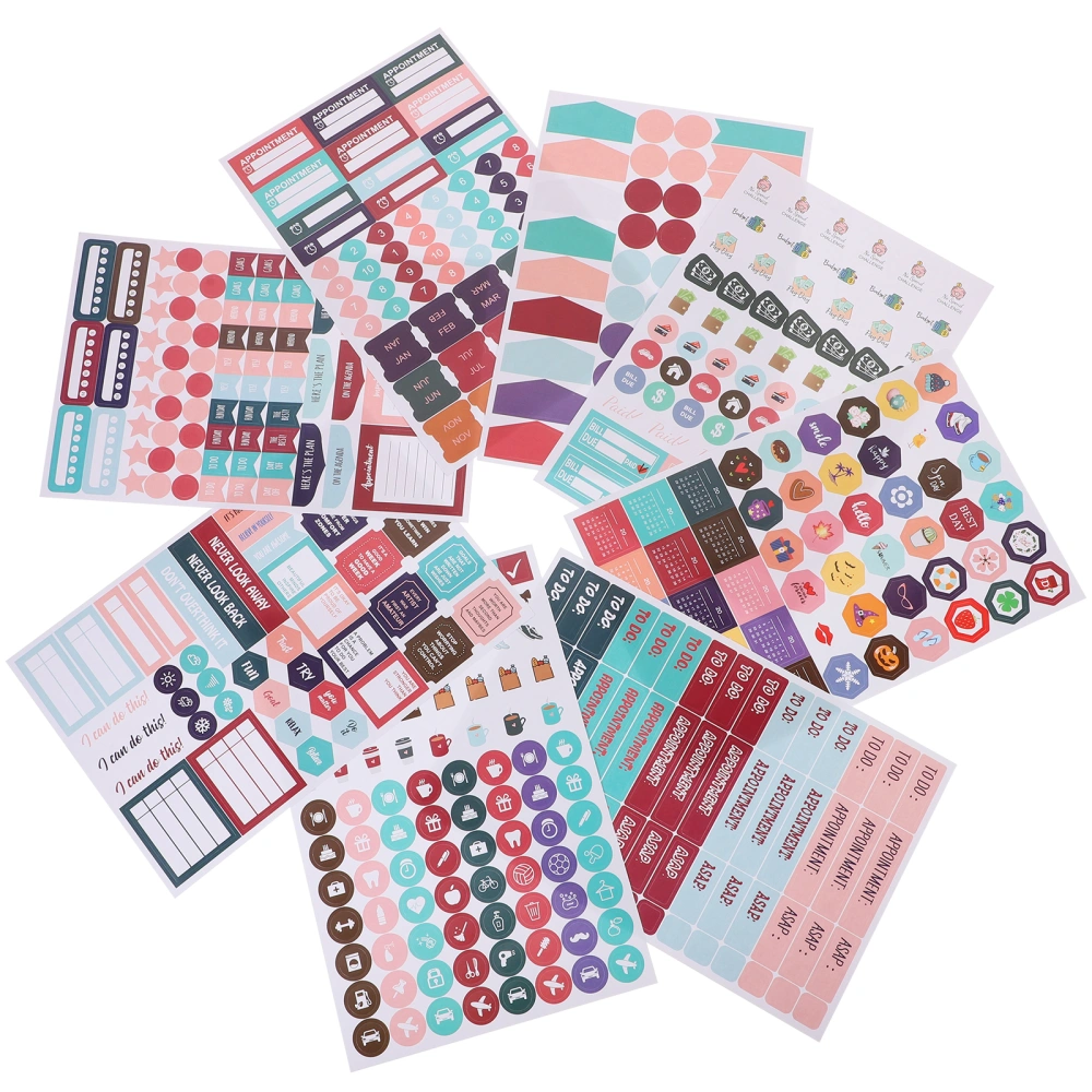 16 Sheets of Planner Stickers Journal Stickers Daily Planner Stickers Scrapbook Accessories