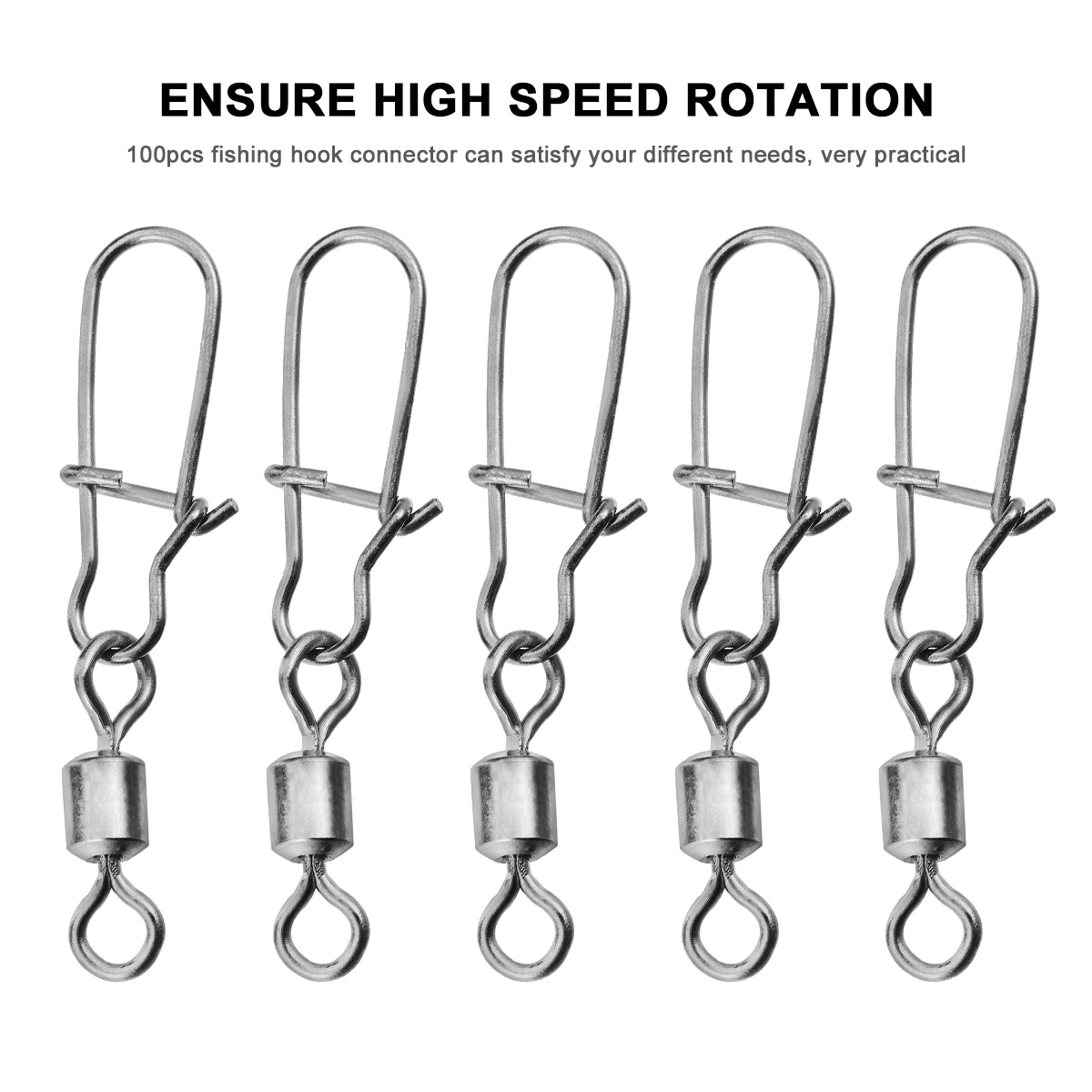 100pcs Fishing Rolling Swivel Fishing Hook Connector Tackle Fishing Rolling Ring