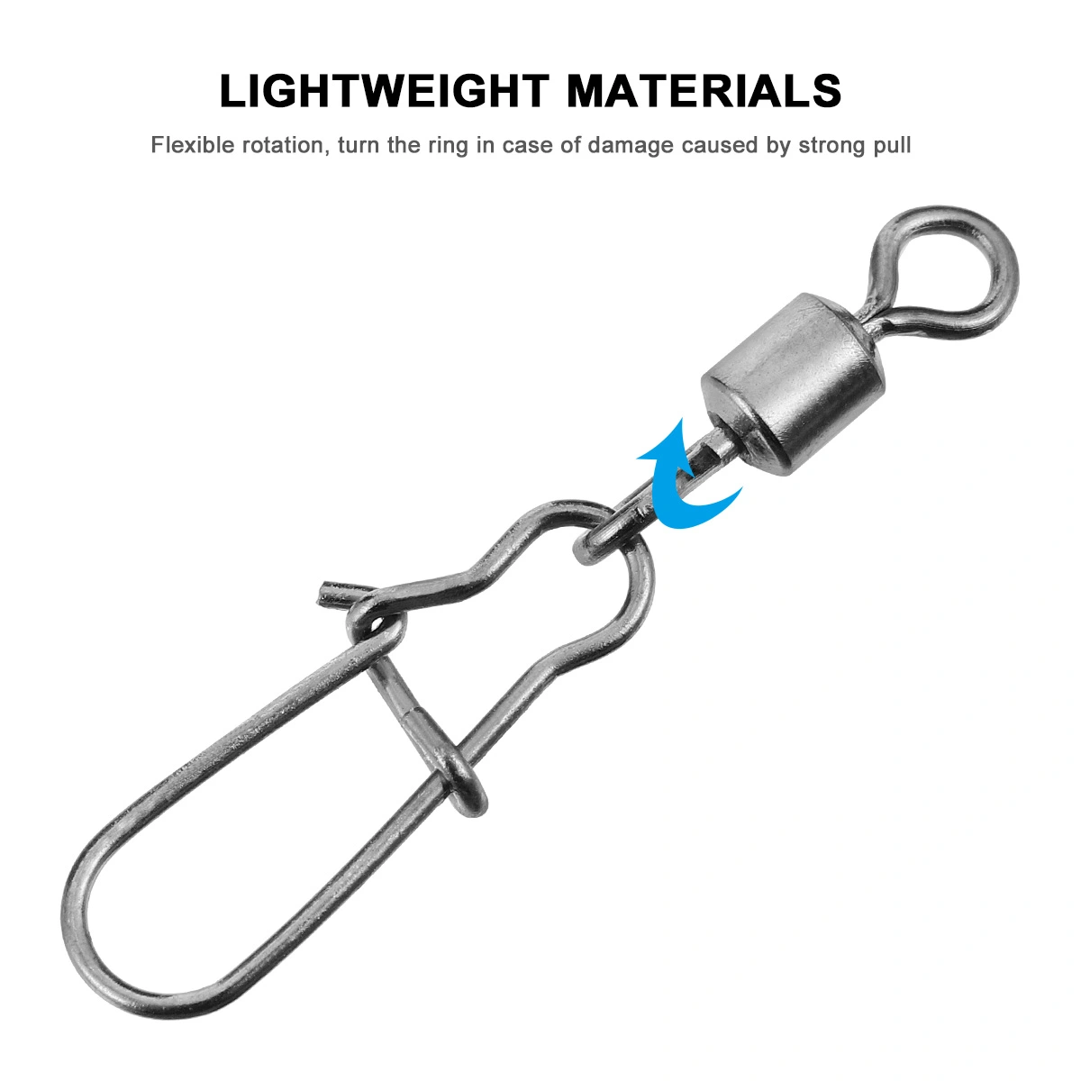 100pcs Fishing Rolling Swivel Fishing Hook Connector Tackle Fishing Rolling Ring