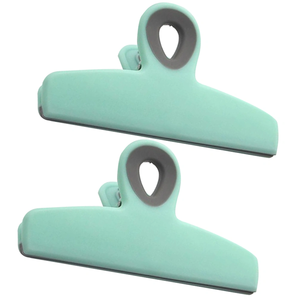 2pcs Food Sealing Clips Plastic Portable Dampproof Sealing Clips Snacks Food Clips (Light Green)