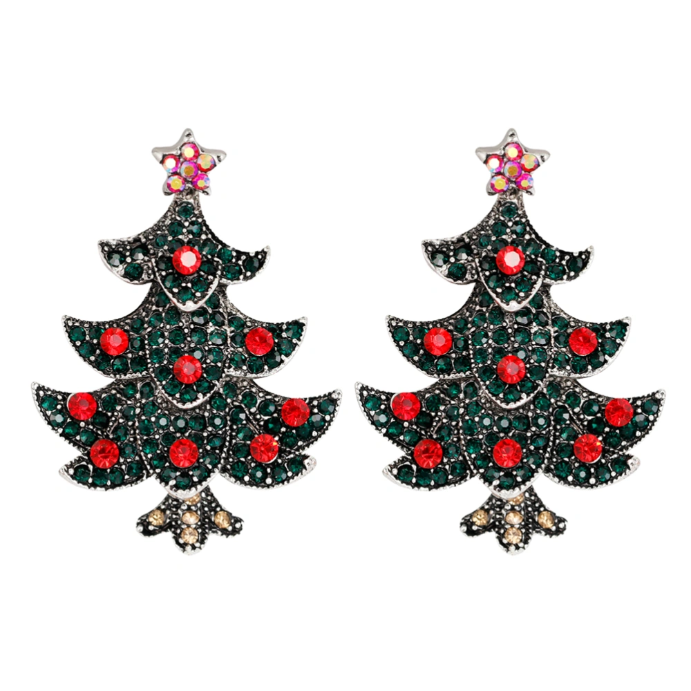 2 pcs Christmas Tree Design Delicate Christmas Brooch Breastpin for Women Decoration Use