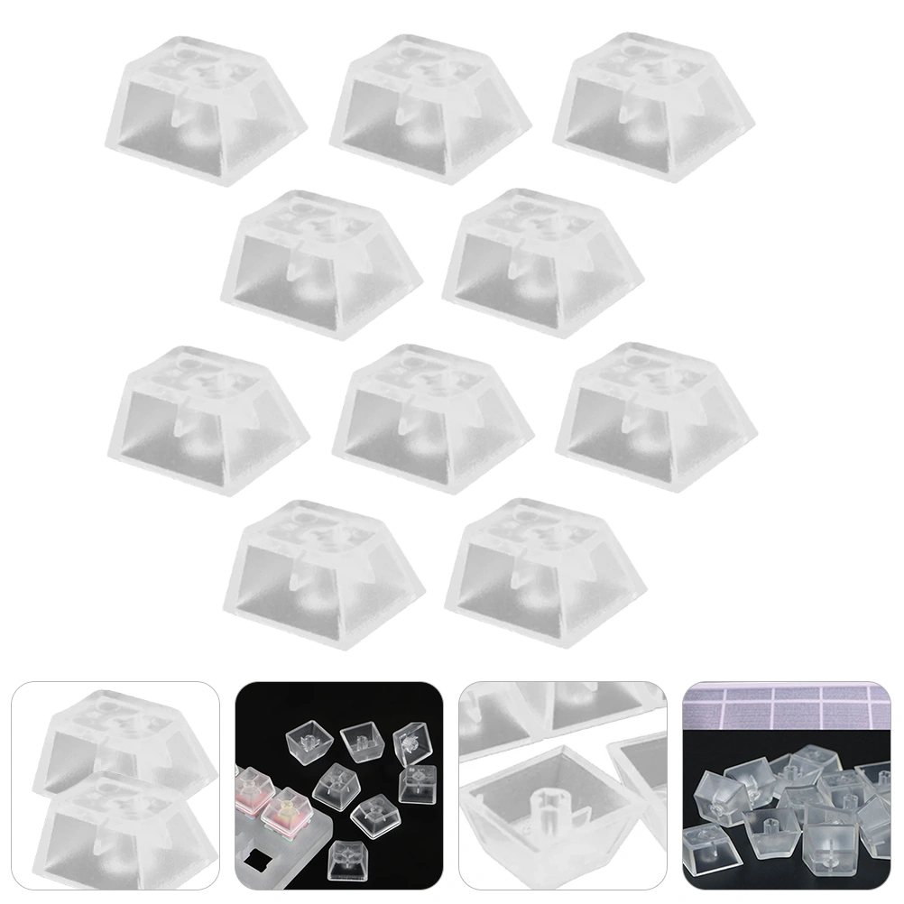 10Pcs Transparent Keycap Mechanical Keyboard Translucent Blank No Printed Keycap