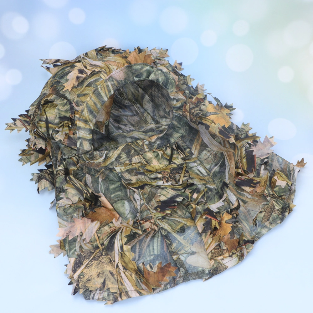 Ourdoor Wind-Resistant Face Mask Camo 3D Leaves Hunting Headgear Breathable Hunting Mask Clothing for Game - Camouflage Reed Flower/Free Size