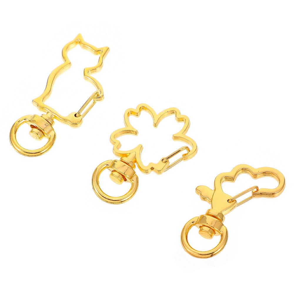 30pcs Golden Swivel Lobster Clasps Metal Snap Hook with Key Ring (Mixed Style)