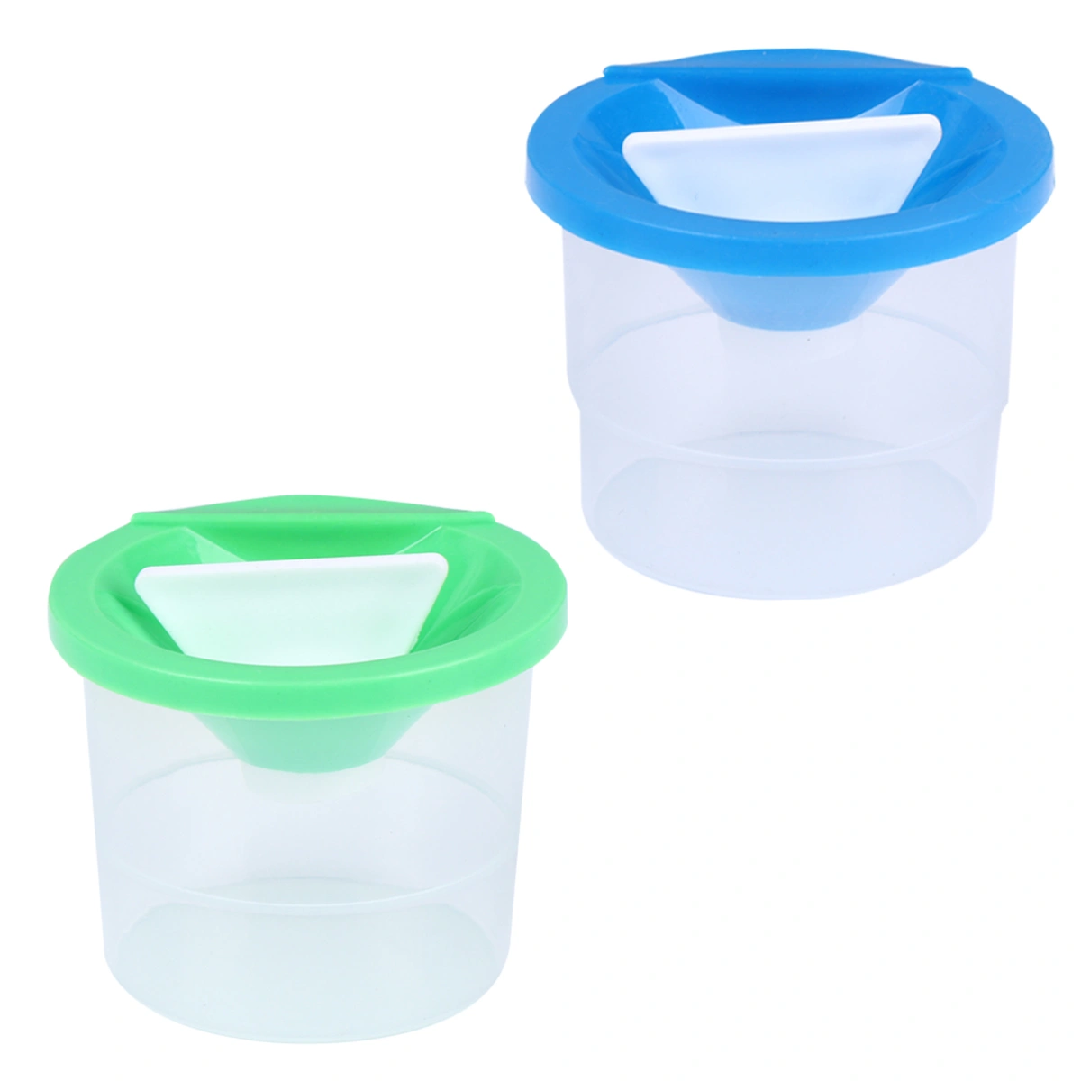 2PCS Painting Brush Cleaning Cups Plastic Pen Washing Cups Leakproof Painting Brush Washer Graffiti Tool (Blue and Green)
