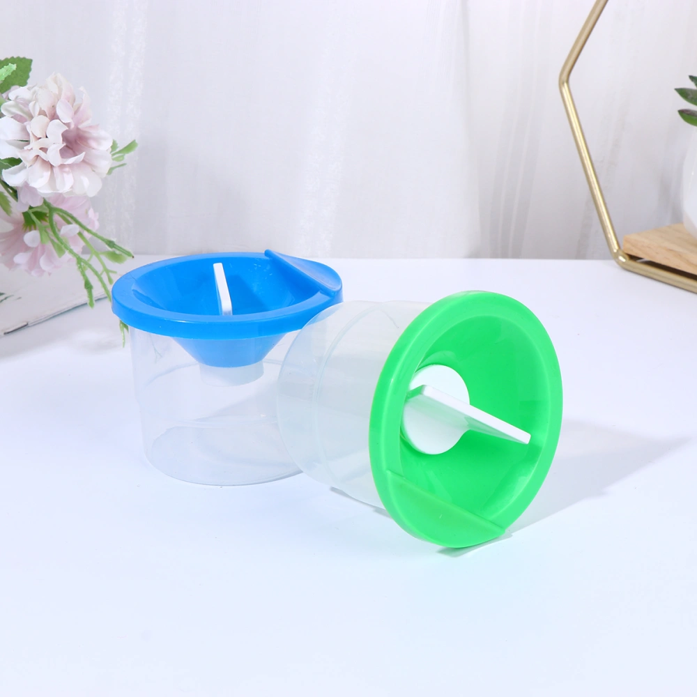 2PCS Painting Brush Cleaning Cups Plastic Pen Washing Cups Leakproof Painting Brush Washer Graffiti Tool (Blue and Green)