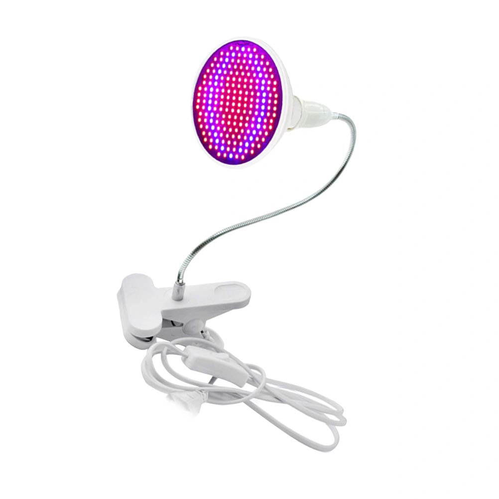 LED Grow Light E27 Base 12W Desk Plant Grow Light with Flexible Gooseneck Arms and Spring Clamp for Hydroponic Indoor Planting Potted Plants Garden Greenhouse(with US Plug)