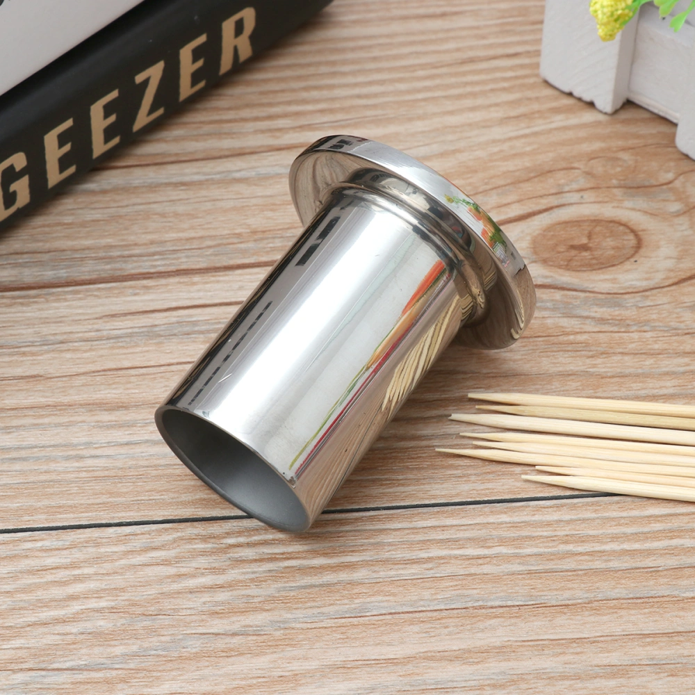 Stainless Steel Toothpicks Jar Holder Desktop Toothpick Stand Organizer for Home Restaurant Hotel (Flat Open)