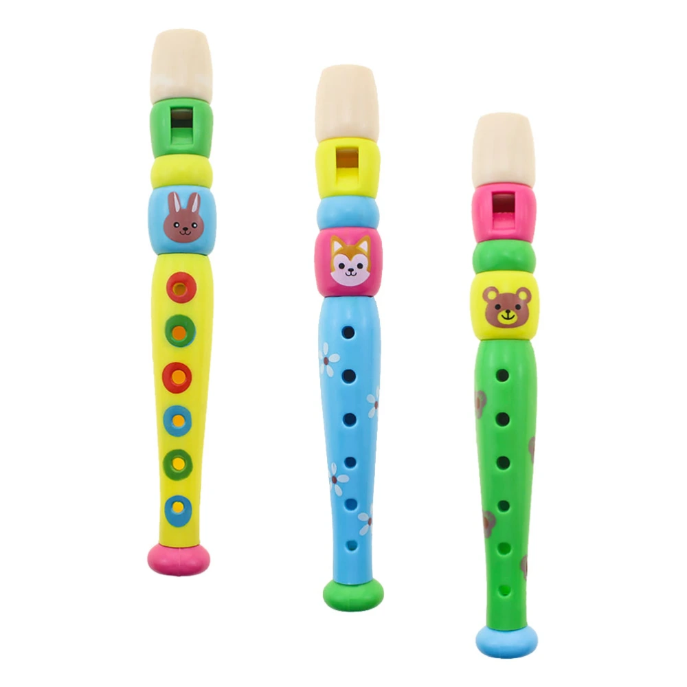 3PCS Children Cartoon Early Educational Toy Music Flute (Random Pattern)