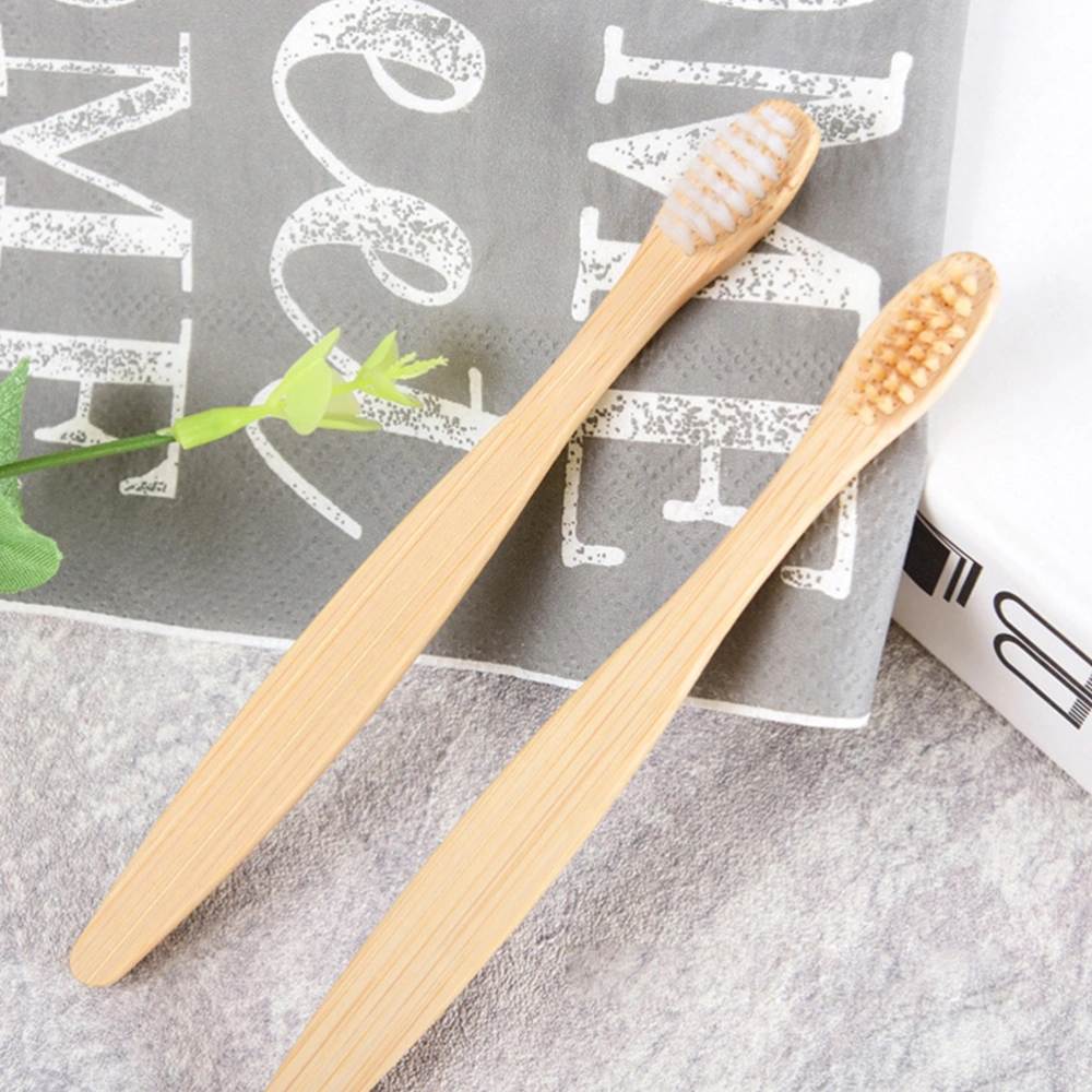 20PCS Bamboo Fiber Toothbrushes Eco-Friendly Degradable Toothbrushes for Travel Outdoor Use - Square End