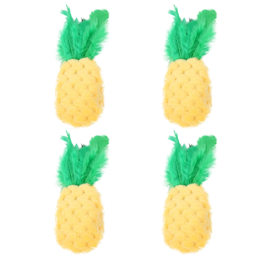 4Pcs Cat Pineapple Toy Interactive Catnip Toys Cat Teeth Cleaning Toy Pet Supplies