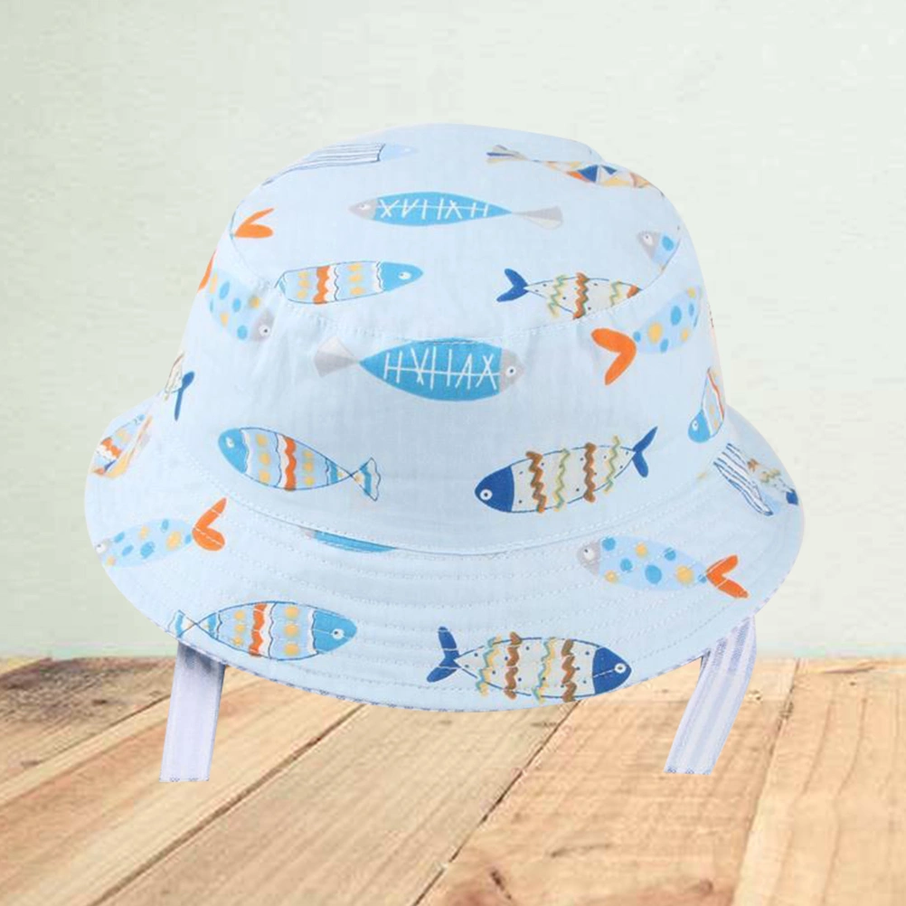Fashion Summer Sun Hat Shark Printing Boys Hat Wide Brim Summer Baby Toddlers Beach Hat Visor (Suit for 12-26 Month)