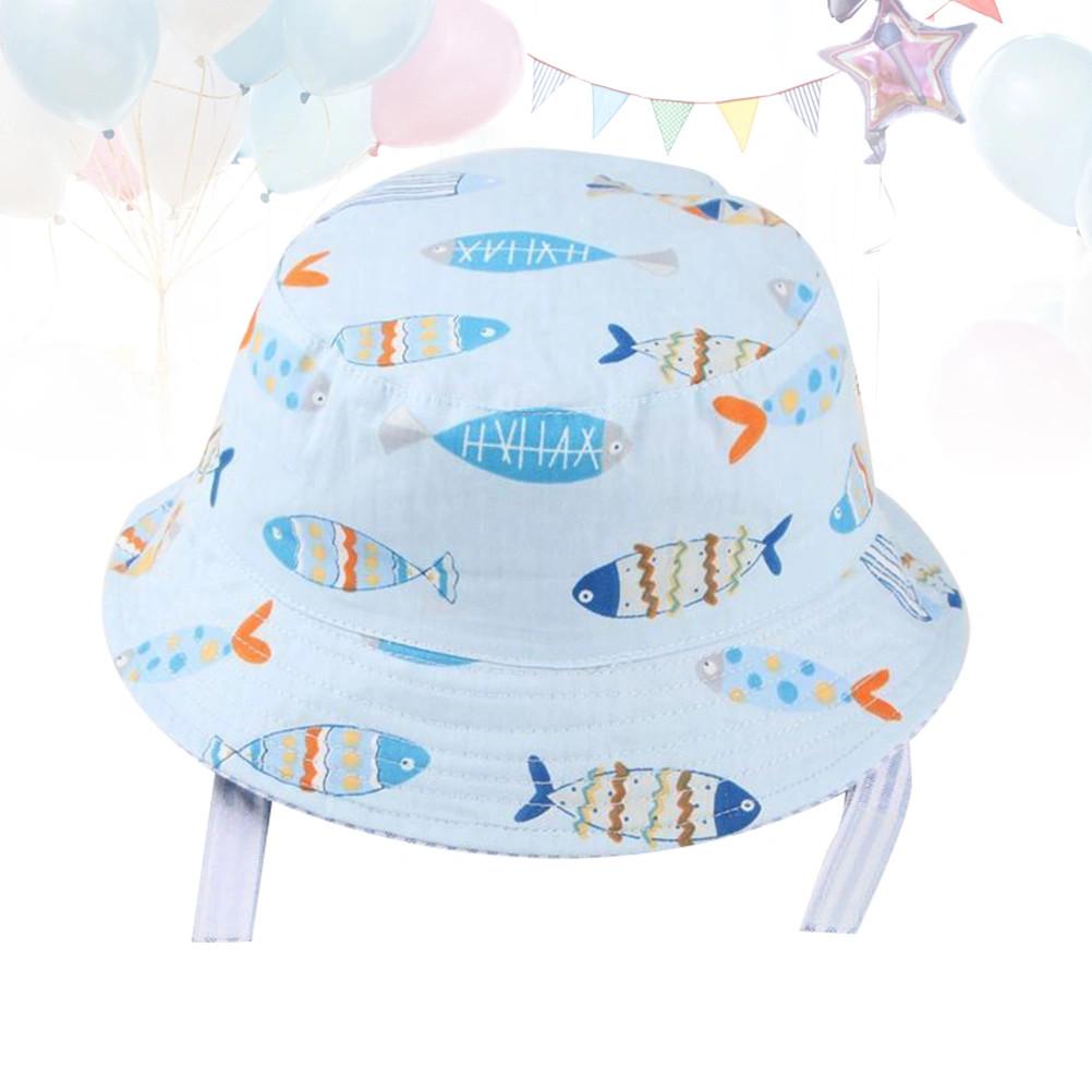 Fashion Summer Sun Hat Shark Printing Boys Hat Wide Brim Summer Baby Toddlers Beach Hat Visor (Suit for 12-26 Month)