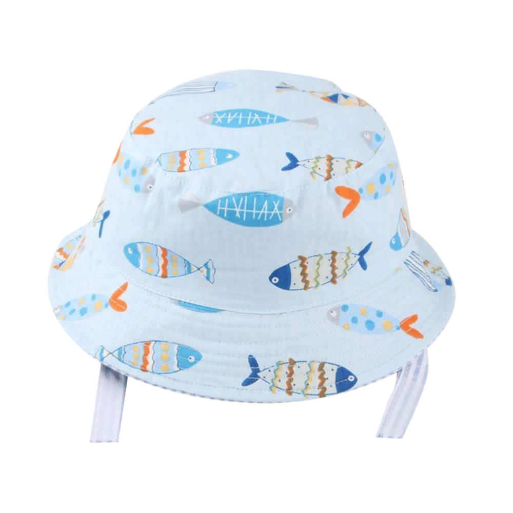 Fashion Summer Sun Hat Shark Printing Boys Hat Wide Brim Summer Baby Toddlers Beach Hat Visor (Suit for 12-26 Month)