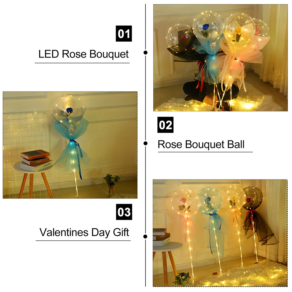 2Pcs LED Glowing Balloon Bouquet Decoration Pretty Wedding Decor without Battery