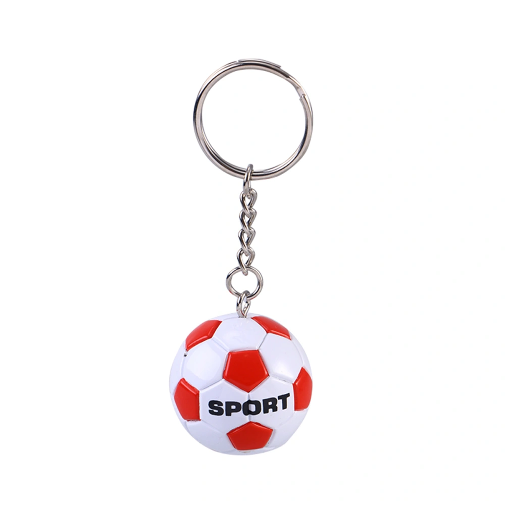 Football Pendant Keyring Simulation Soccor Keychain World Game Memorial Key Chain Decoration (Red)