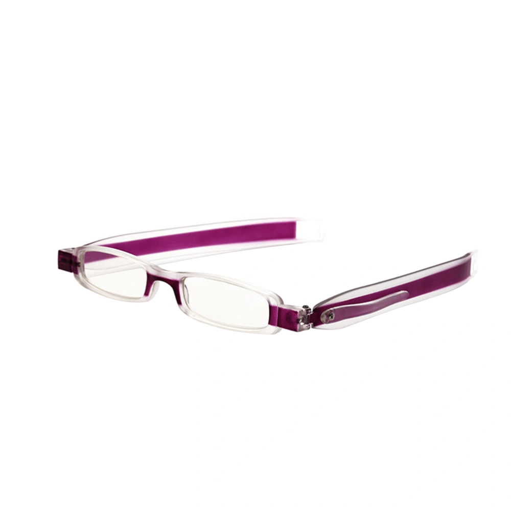 Anti-Fatigue 360 Rotating Folding Lightweight Reading Glasses Spectacles for Men Women +2.50 (Purple)