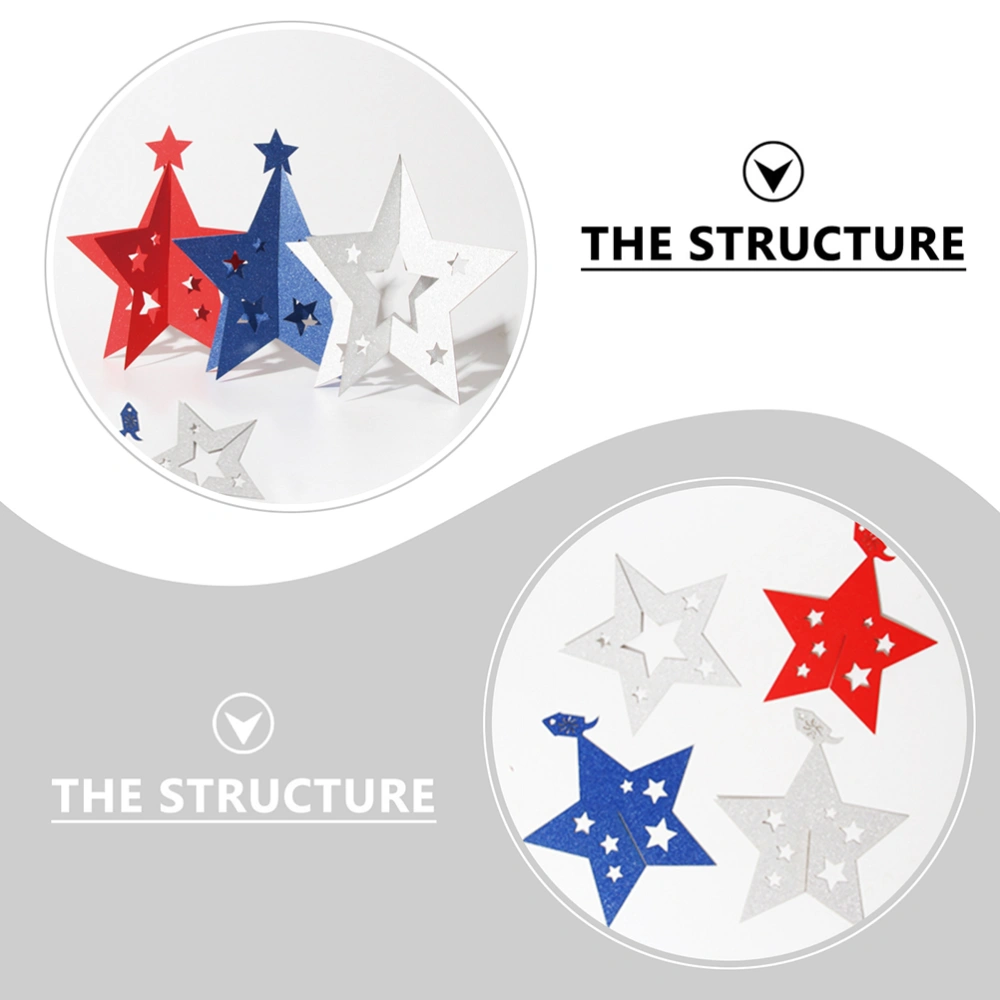 24pcs American Independence Day Home Decorative Star Ornaments (Assorted Color)