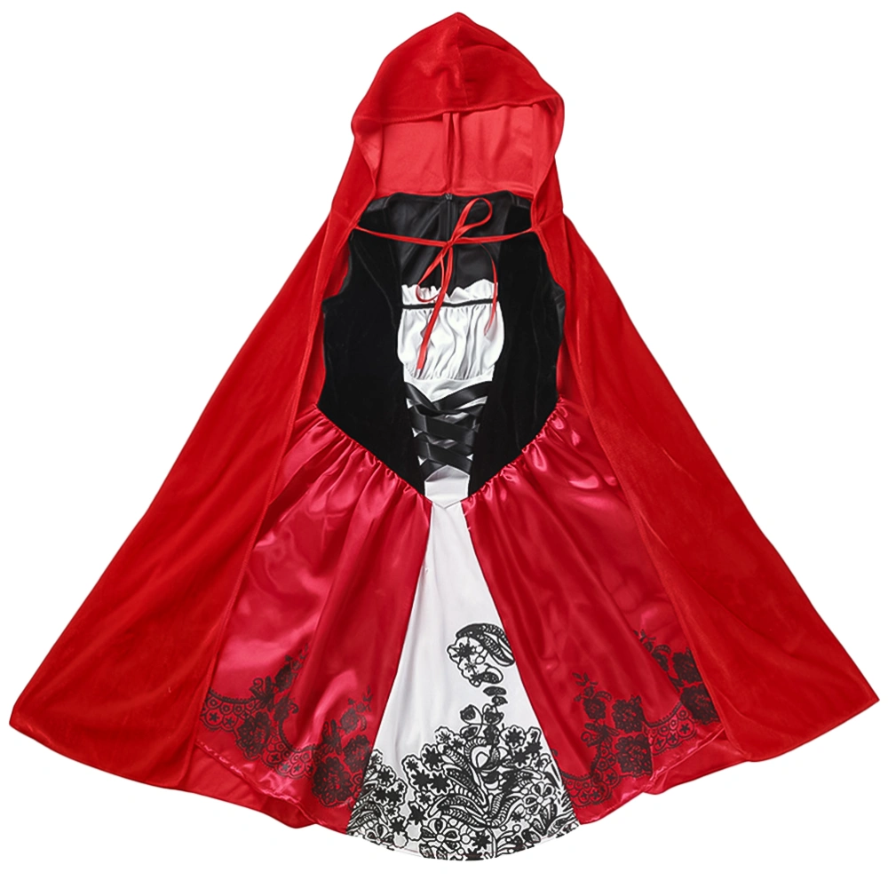 1 Set Little Red Riding Hood Costumes Halloween Children Costume Suit Masquerade Clothes for Kids Girls (Assorted Color, M)