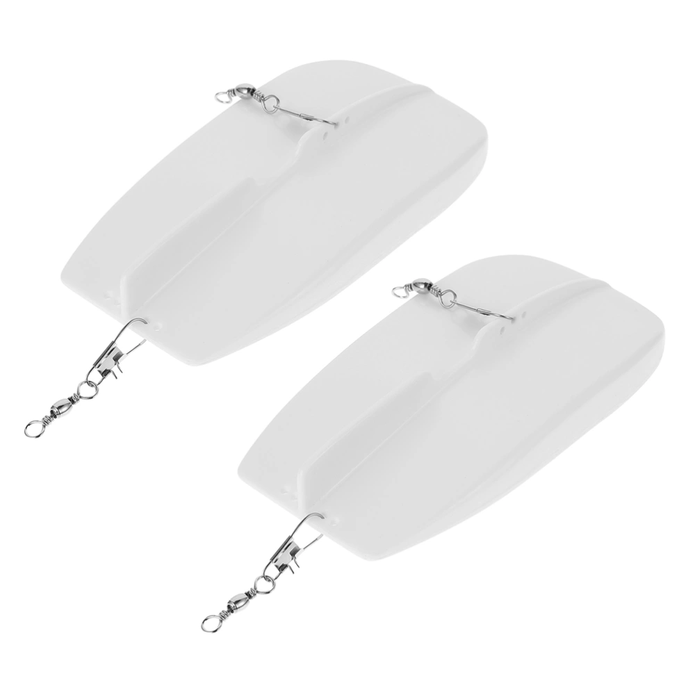 2Pcs Plastic Diving Boards Creative Fishing Supplies Fishing Tools (White)