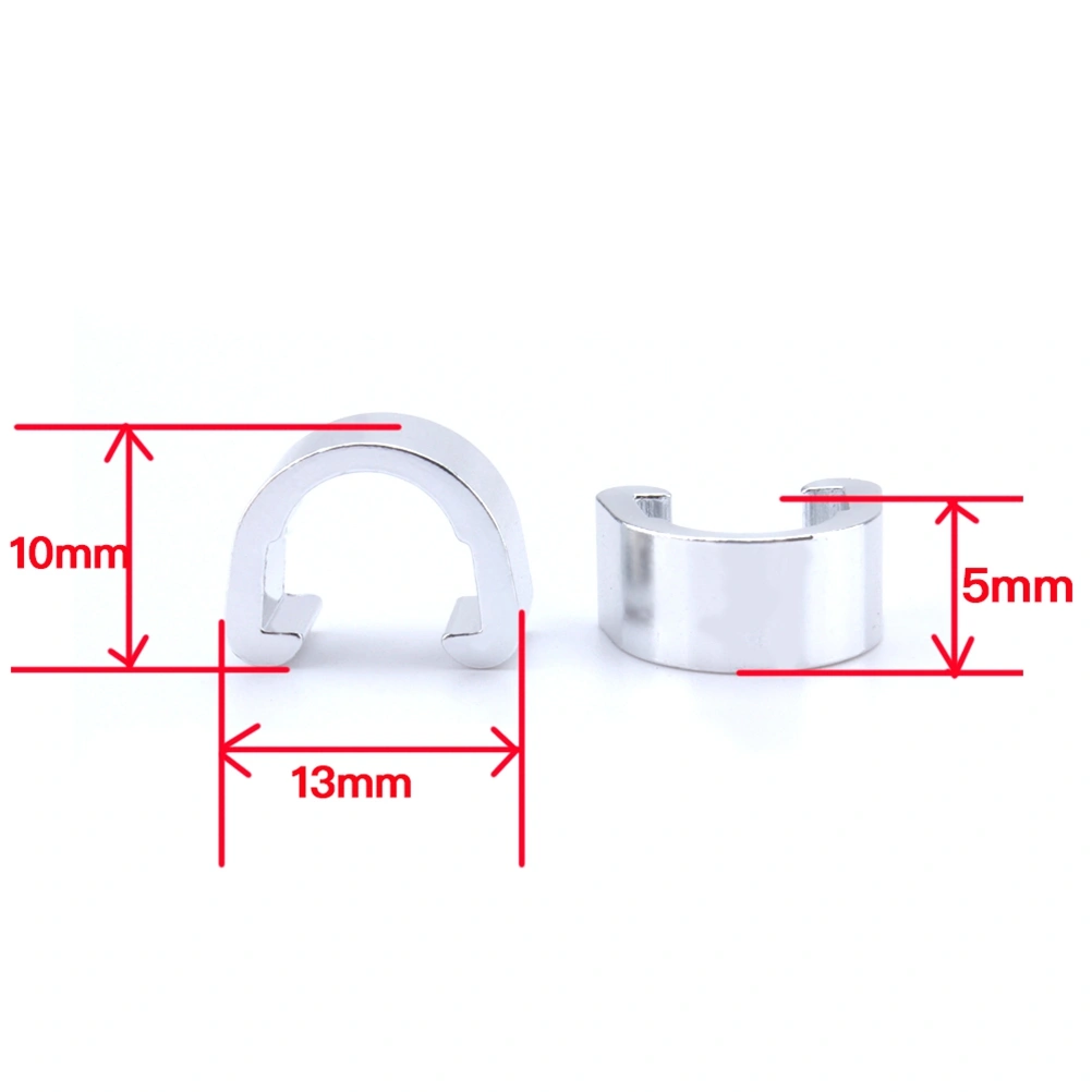 10PCS Wire Clamps Tubing Clips Mountain Bike C Shaped Buckle Bike Line Pipe Fixing Pipe Clamp Line Clips Bike Brake Line Buckle (Silver)