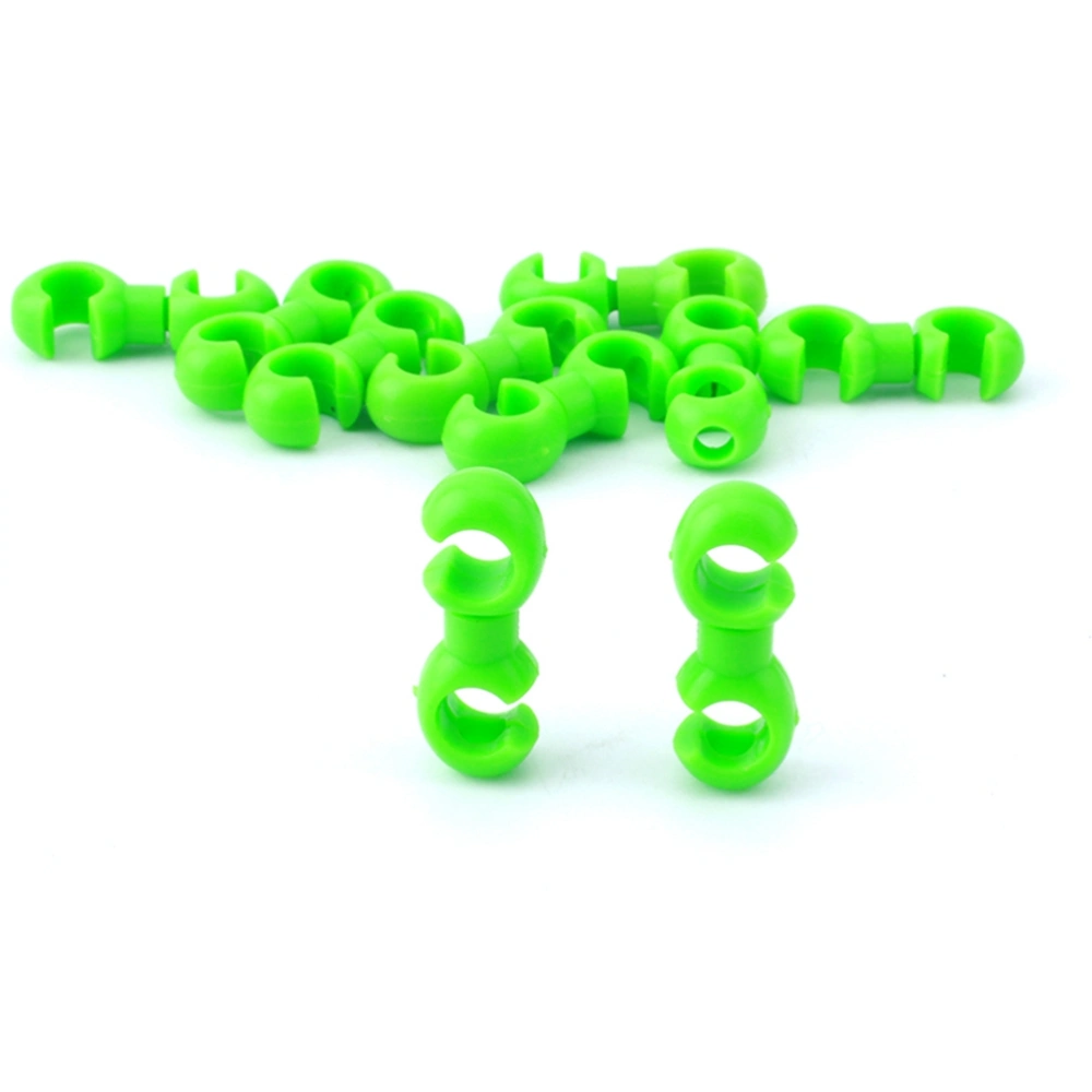 10pcs Bike Road Handcuffs Shape Clips Housing Hose Guide for Brake Cable Derailleur Line Case Rotatable Clasps（Green)