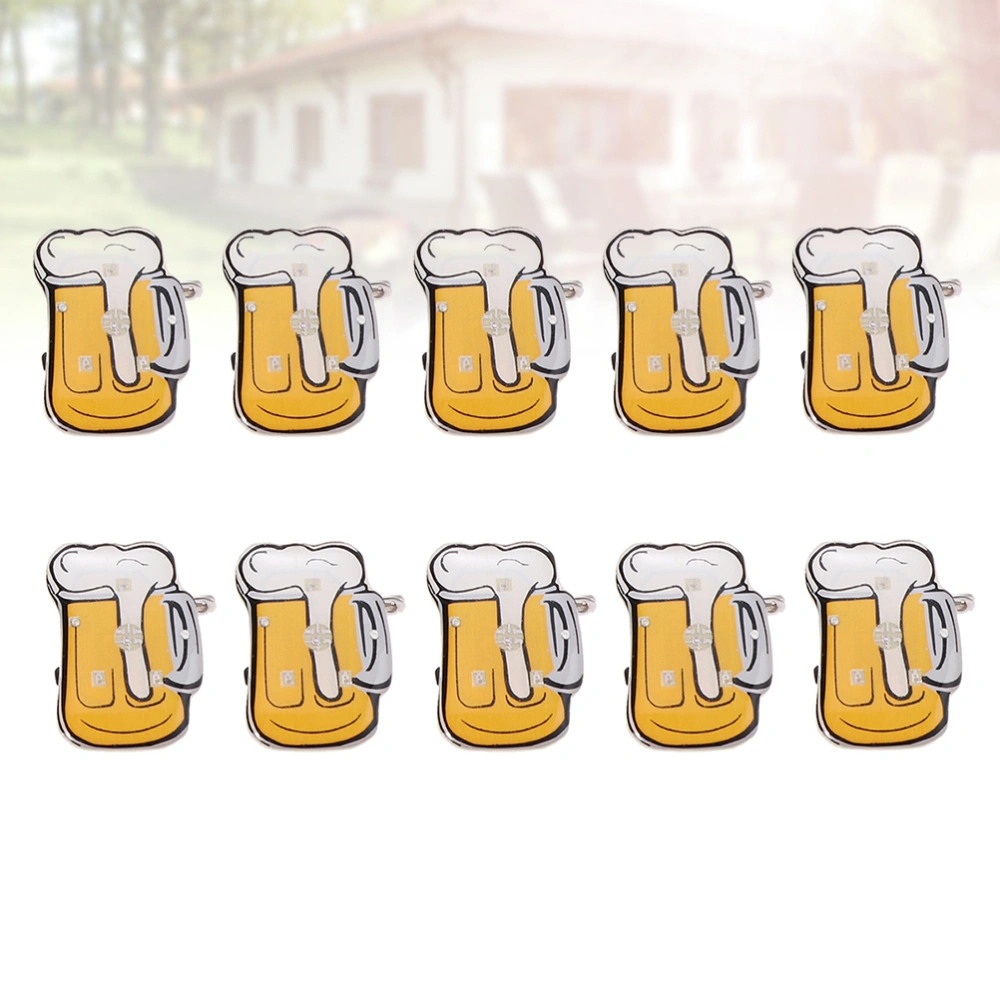 20pcs Beer Cup Shape Brooch Luminous Badge Creative Brooch Pin Party Supplies New Year Gift for Festival Banquet