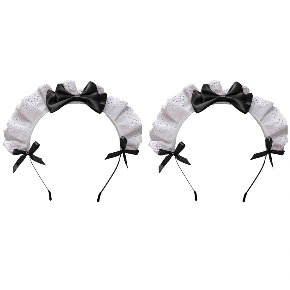 2 Pcs Hair Hoops Girls Party Headdress Female Cosplay Hairhoops Bows Headwear