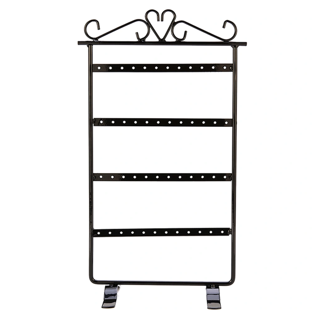 1pc Earrings Storage Organiser Rack Hanging Jewelry Organizer Handmade Earrings Rack (Black)