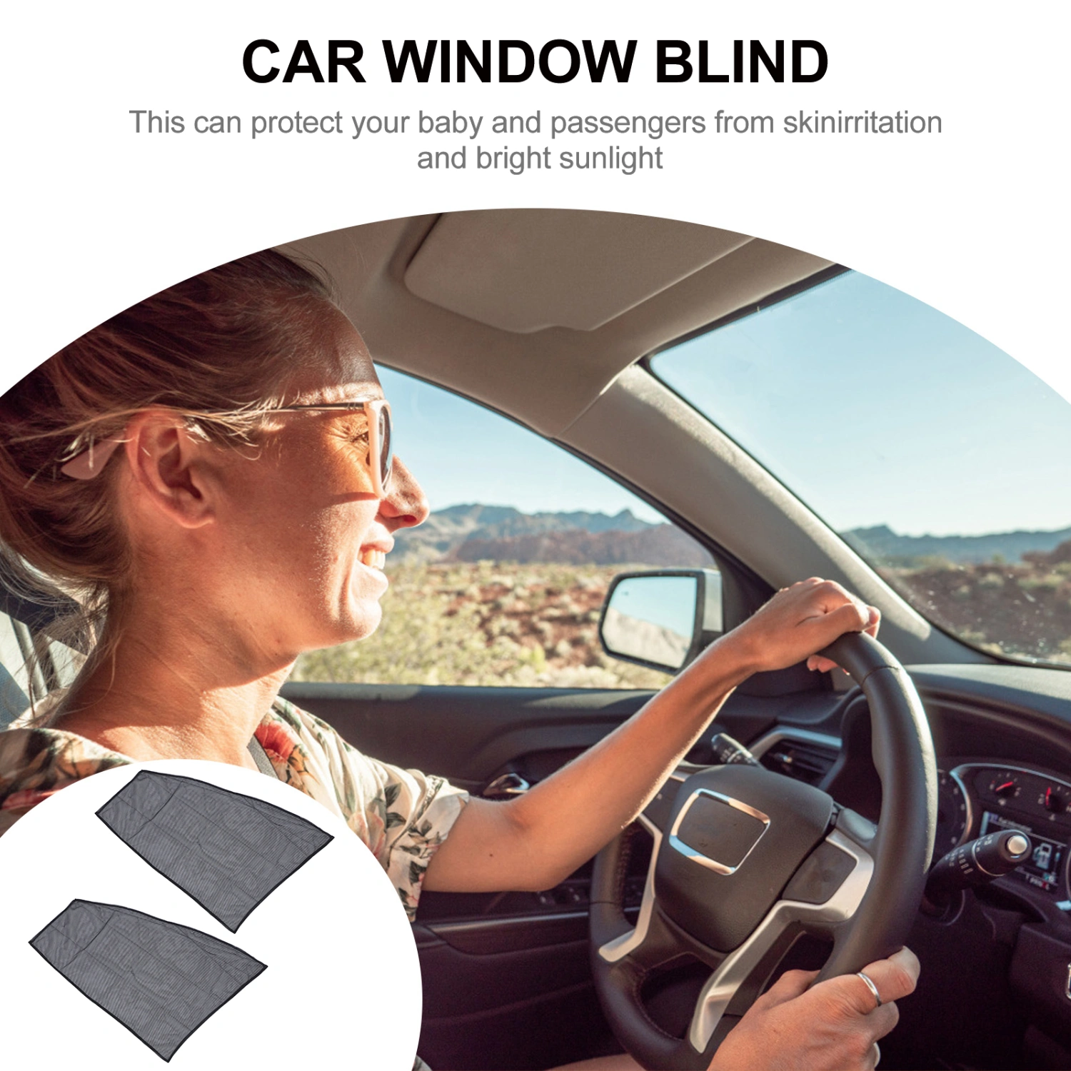 2 Pcs Durable Car Window Blinds Practical Folding Car Sun Shades (Black)