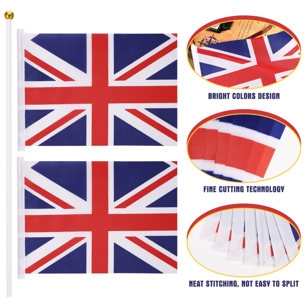 50pcs Britain National Flags UK Flags Hand Waving Sports Events Cheering Flags Union Jack Flags