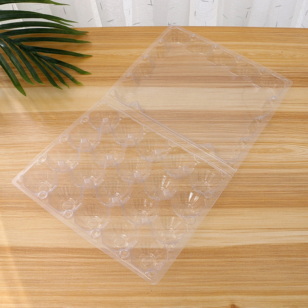 10pcs 20 Grids Portable Egg Tray Transparent Plastic Egg Holder Egg Carrier Packaging Box