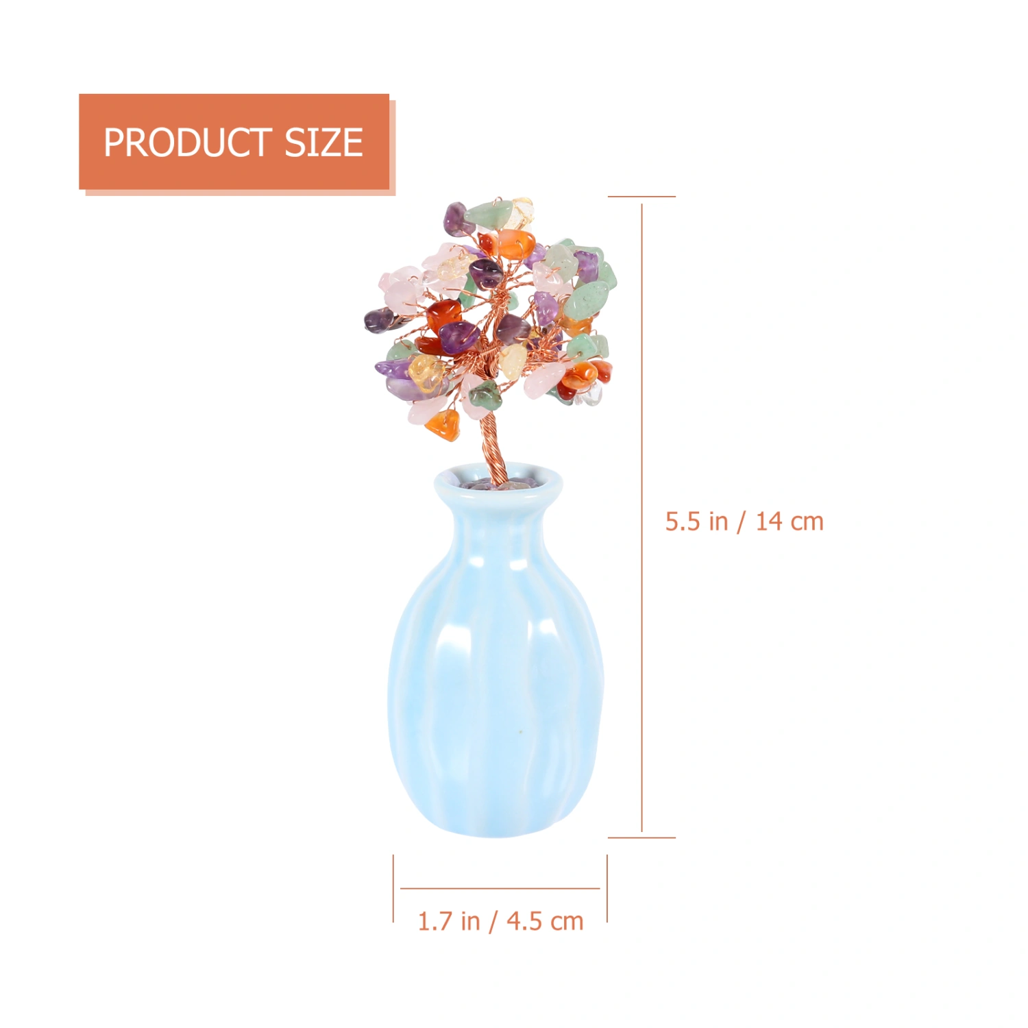 Crystal Fortune Tree Ornament Beautiful Feng Shui Desktop Decoration for Home