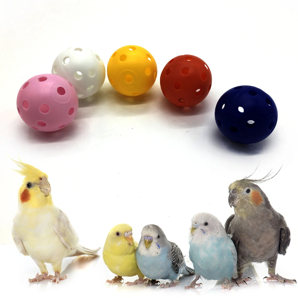 6pcs Parrot Feet Playing Toy Educational Bird Toy Funny Training Toy Hollow-out Ball Toy (4cm Diameter, Random Color)