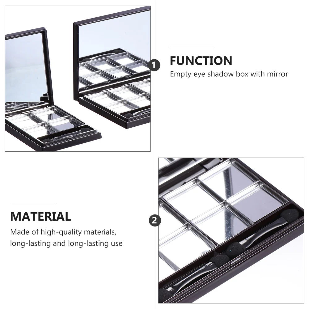 2pcs Empty Magnetic Eyeshadow Box Square Eyeshadow Organizer Subpackaging Case