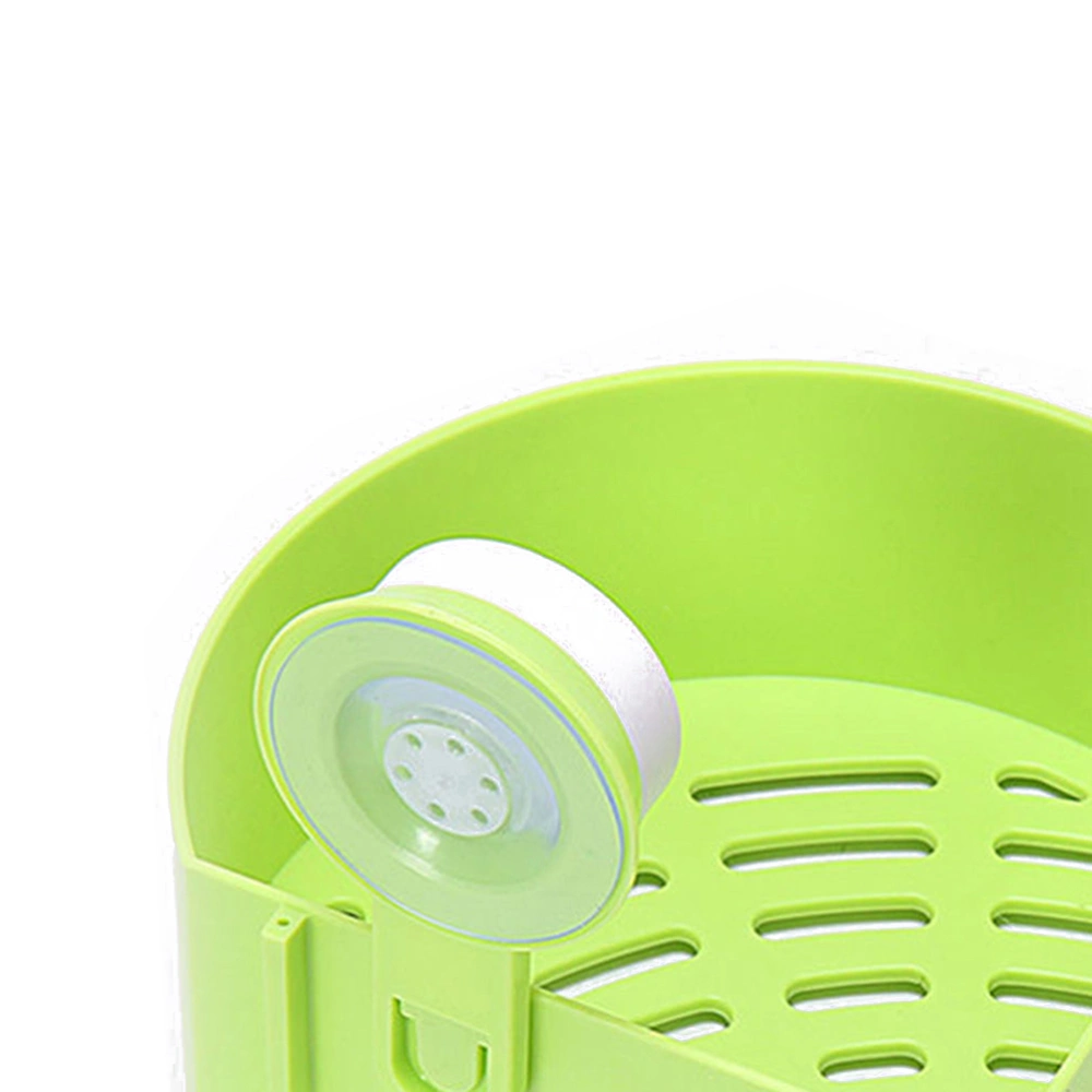 Plastic Suction Cup Bathroom Kitchen Storage Rack Organizer Shower Shelf (Green)