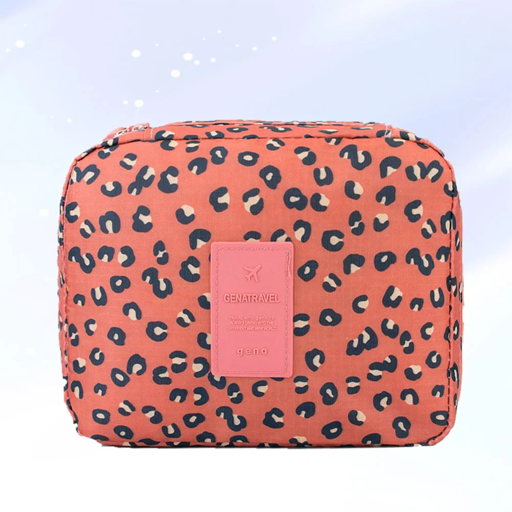 1pc Portable Cosmetics Storage Bag Leopard Multipurpose Travel Makeup Organizer Waterproof Pouch