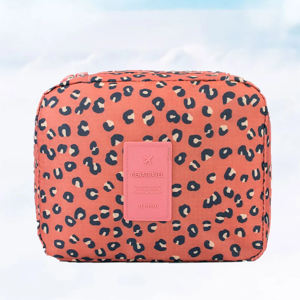 1pc Portable Cosmetics Storage Bag Leopard Multipurpose Travel Makeup Organizer Waterproof Pouch