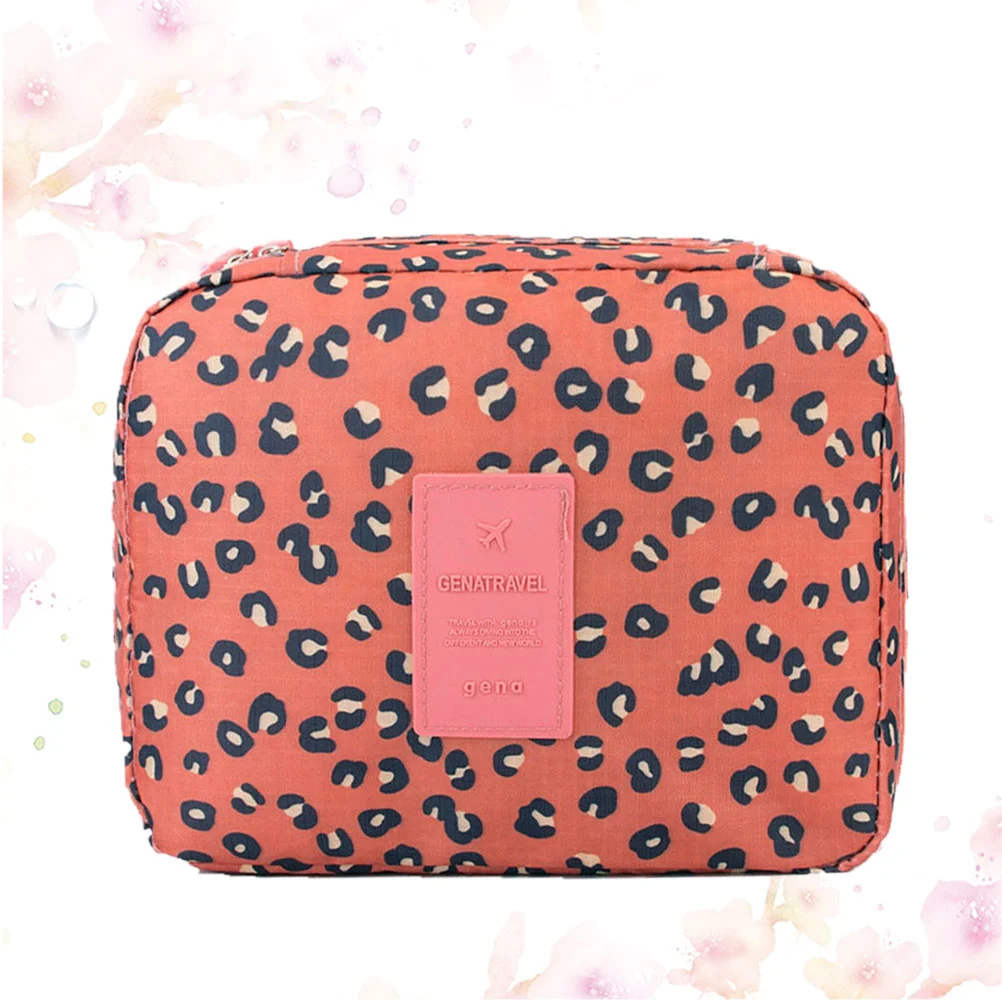 1pc Portable Cosmetics Storage Bag Leopard Multipurpose Travel Makeup Organizer Waterproof Pouch