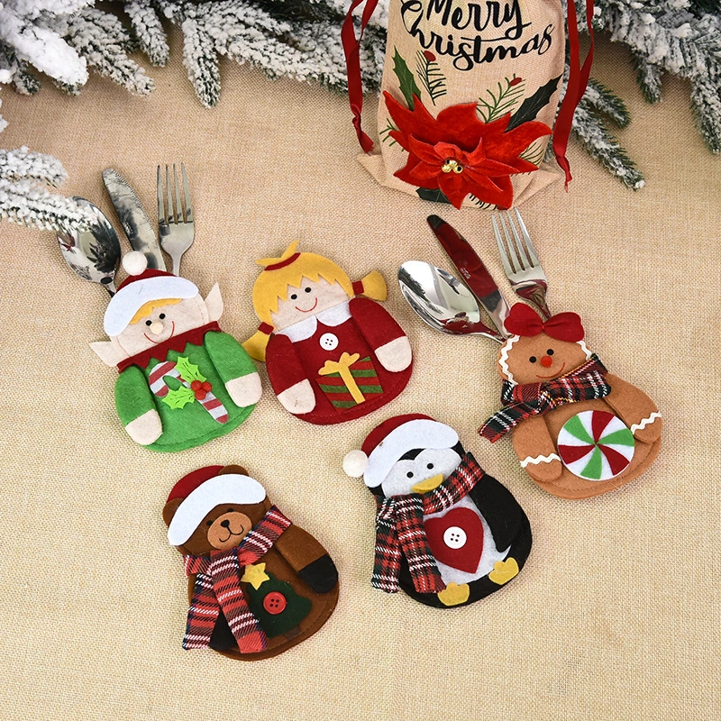 Creative Cartoon Doll Christmas Decorations Knife And Fork Cover