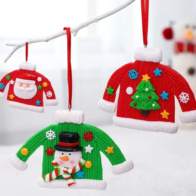 Santa Snowman Polymer Clay Pendant Show Window Suspended Ceiling Props