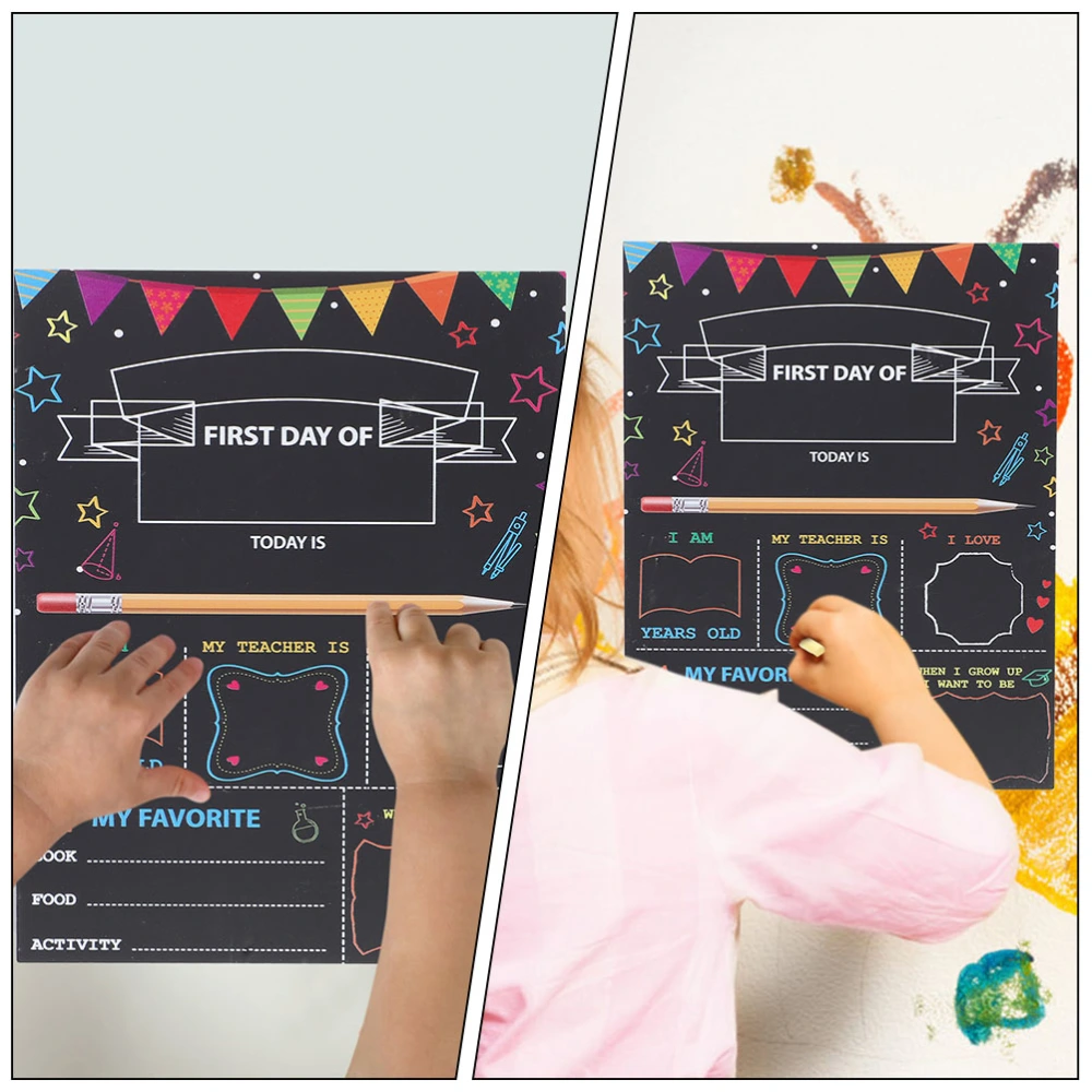 1 Set School Sign First Day Chalk Board Letter Chalkboard Double Side Chalkboard with Accessory