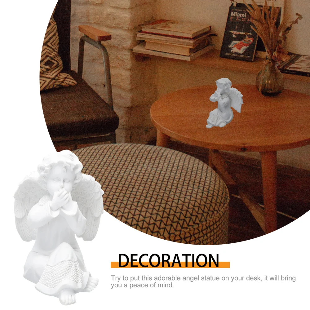 3Pcs Chic Angel Shaped Ornament Retro Desktop Adornment Household Gypsum Ornament