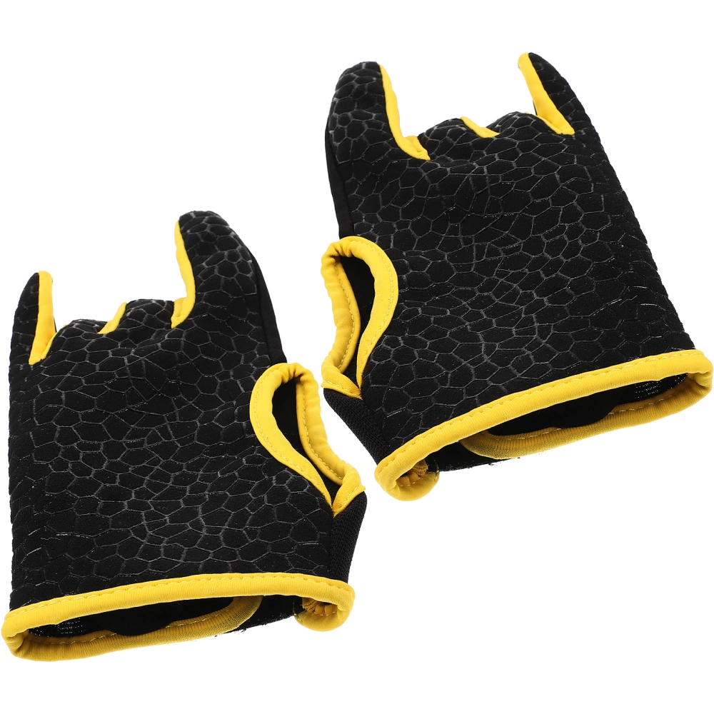 1 Pair of Silicone Anti-slip Bowling Gloves Professional Elastic Breathable Sports Gloves - Size S/M (Yellow)