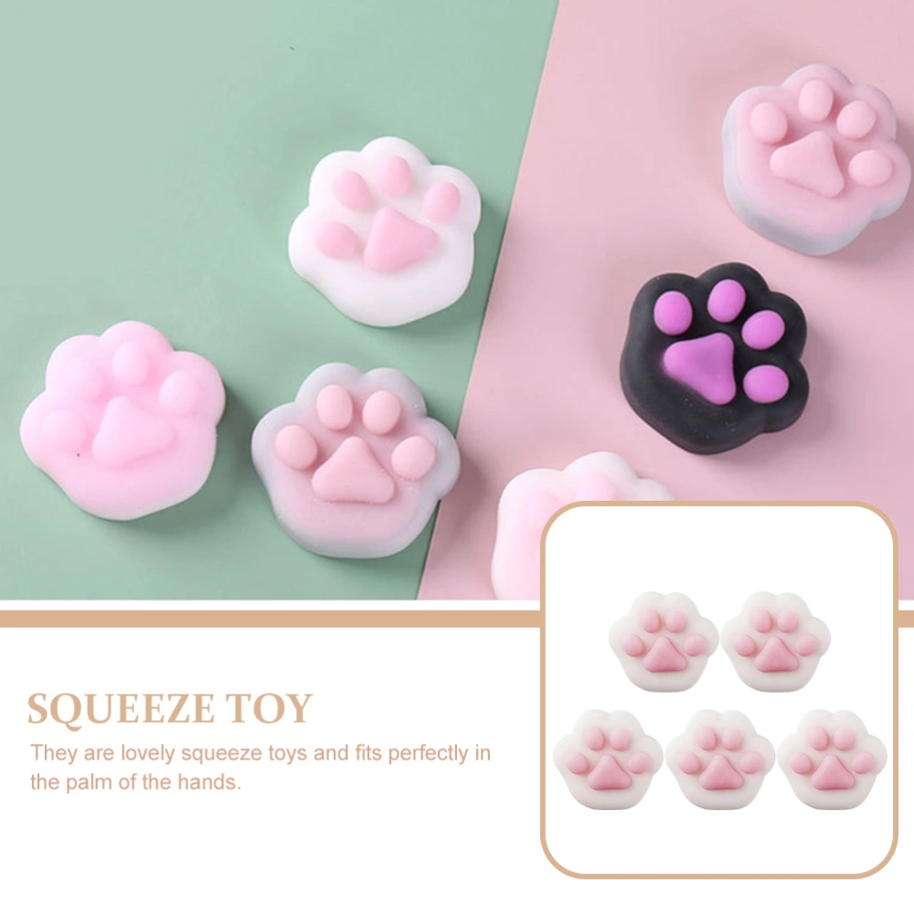 5pcs Stress Relief Animal Toys Silicone Cat Claw Shaped Relief Fidget Squeeze Toys