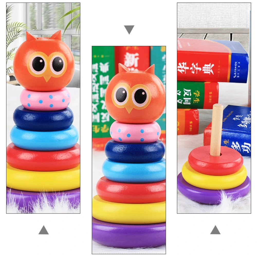 1 Set Wooden Stacking Toys Color Blocks Stacking Games Kids Educational Toys