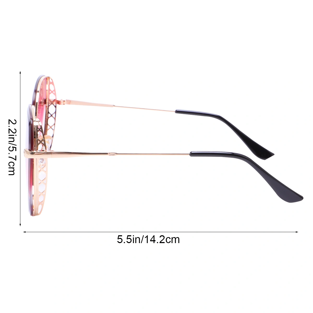 1Pc Fashion Metal Frame Sunglasses Stylish Eyeglasses Decorative Vacation Glasses Women Beach Eyewear (C3 Gold Frame Pink Lens)