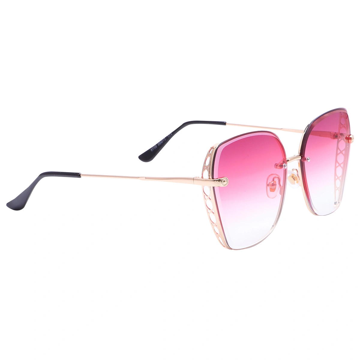 1Pc Fashion Metal Frame Sunglasses Stylish Eyeglasses Decorative Vacation Glasses Women Beach Eyewear (C3 Gold Frame Pink Lens)